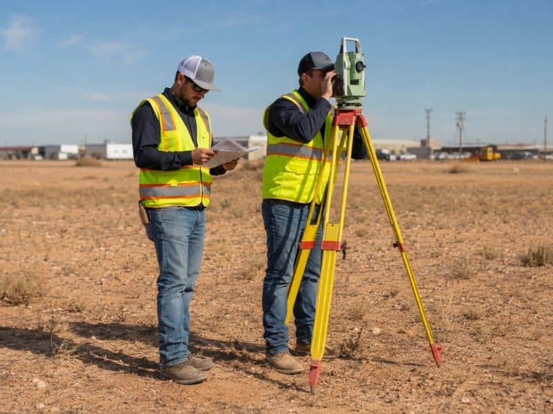 experienced land survey company reviewing property measurements in Midland Texas